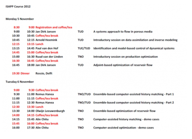 course program 2012